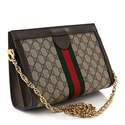 Gucci GG Supreme Monogram Web Small Ophidia Chain Shoulder Bag Brown 3 of 11
