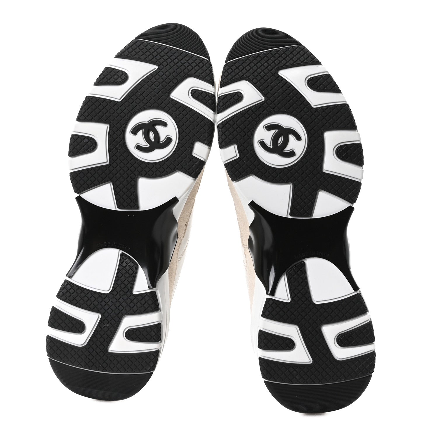 Chanel Calfskin Suede CC Sneakers 37.5 White 6 of 9