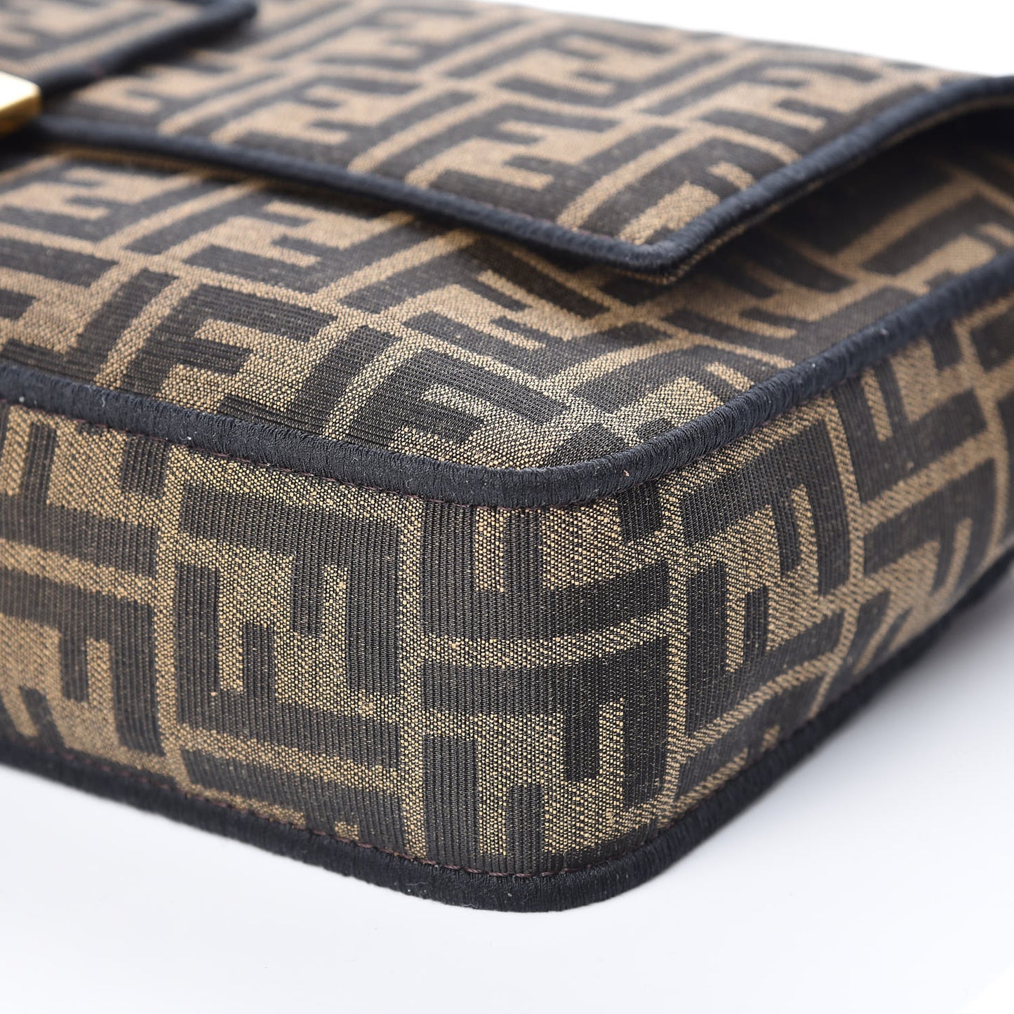 Fabric Jacquard FF 1974 Large Baguette Tobacco Moro Black