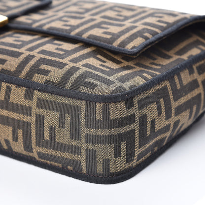Fendi Fabric Jacquard FF 1974 Large Baguette Tobacco Moro Black 7 of 9
