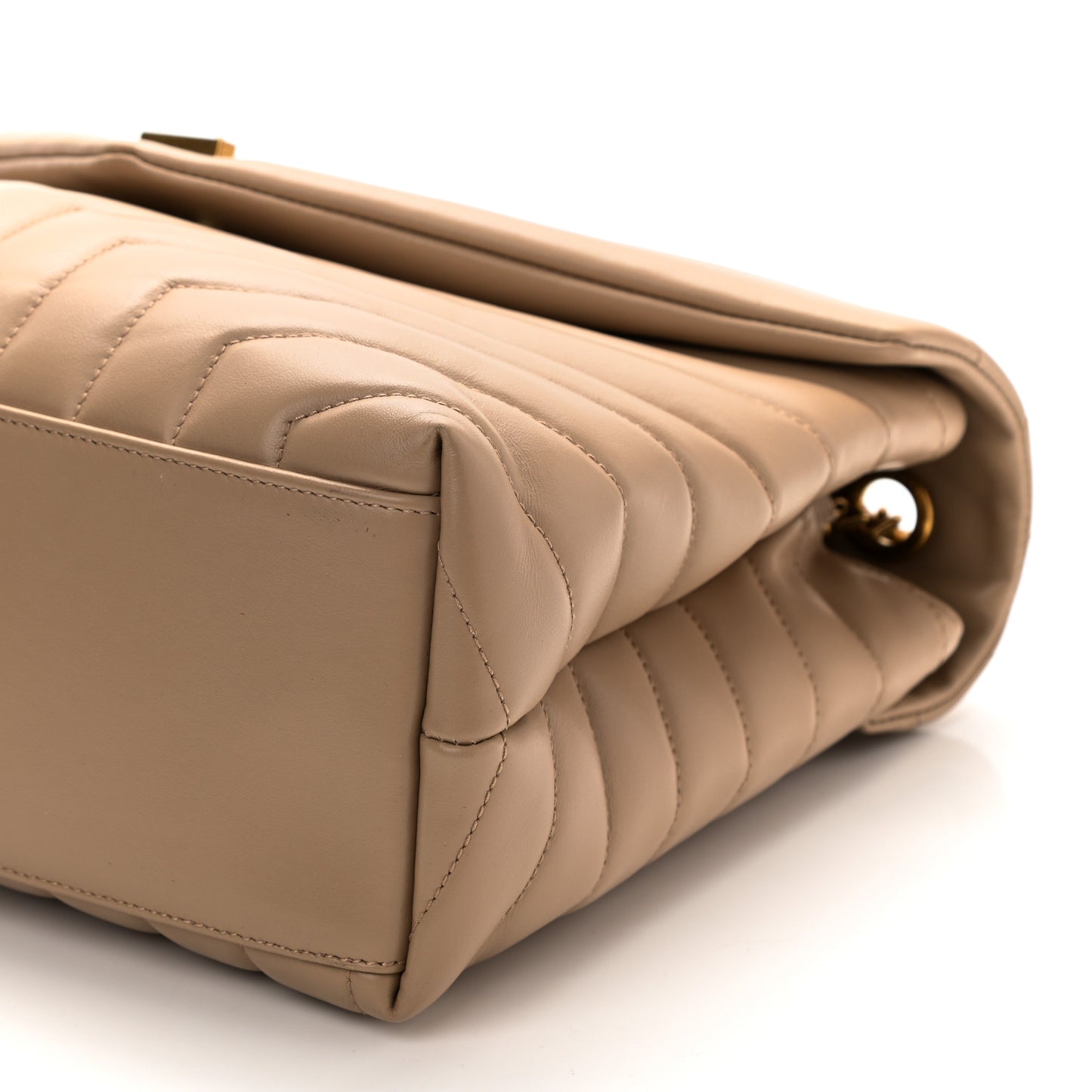 Calfskin Y Quilted Monogram Medium Loulou Chain Satchel Dark Latte