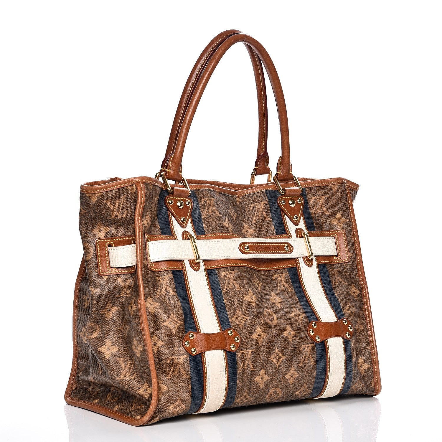 Louis Vuitton Monogram Rayures Tisse Sac GM Blue 3 of 19
