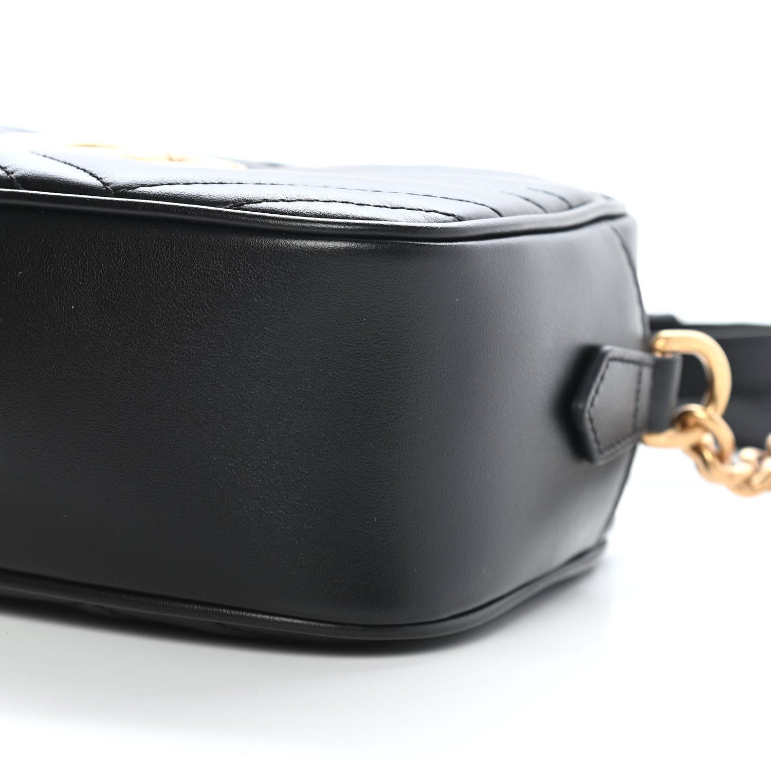 Gucci Calfskin Matelasse Small GG Marmont Chain Shoulder Bag Black 9 of 9