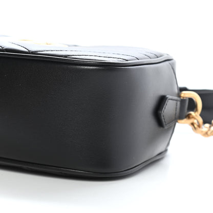 Gucci Calfskin Matelasse Small GG Marmont Chain Shoulder Bag Black 9 of 9