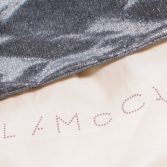 Stella McCartney Metallic Linen Falabella Silver 9 of 9