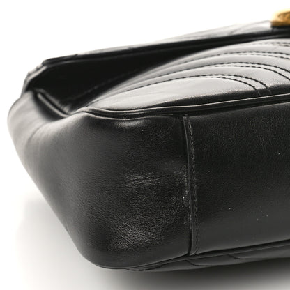 Gucci Calfskin Matelasse Medium GG Marmont Shoulder Bag Black 8 of 9