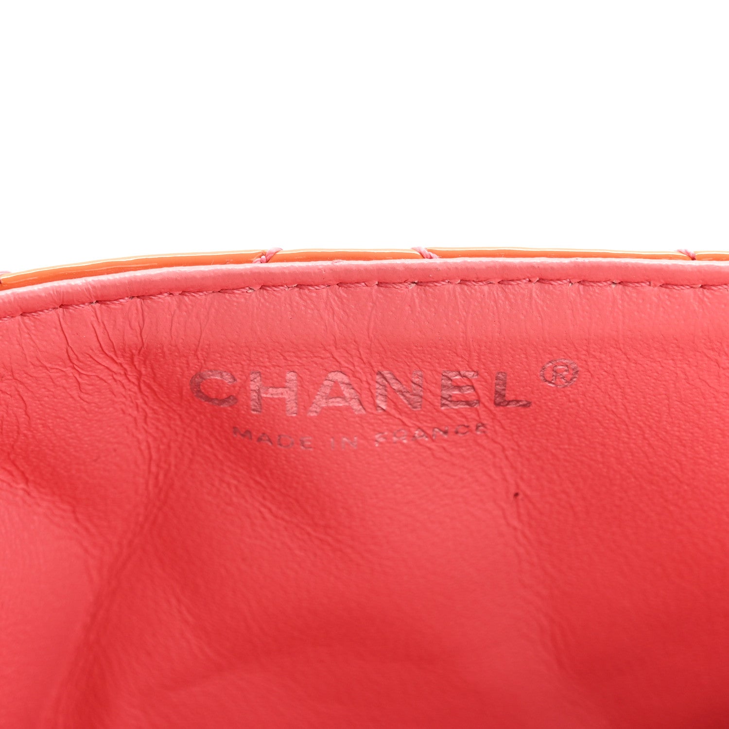 Chanel Patent Calfskin Chevron Quilted East West Flap Orange Pink 6 of 11