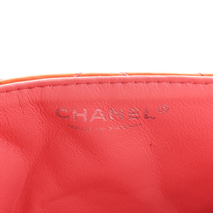 Chanel Patent Calfskin Chevron Quilted East West Flap Orange Pink 6 of 11