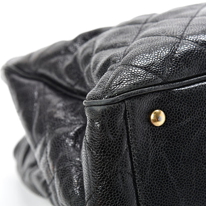 Chanel Crumpled Grained Calfskin Quilted CC Crave Tote Black 11 of 16