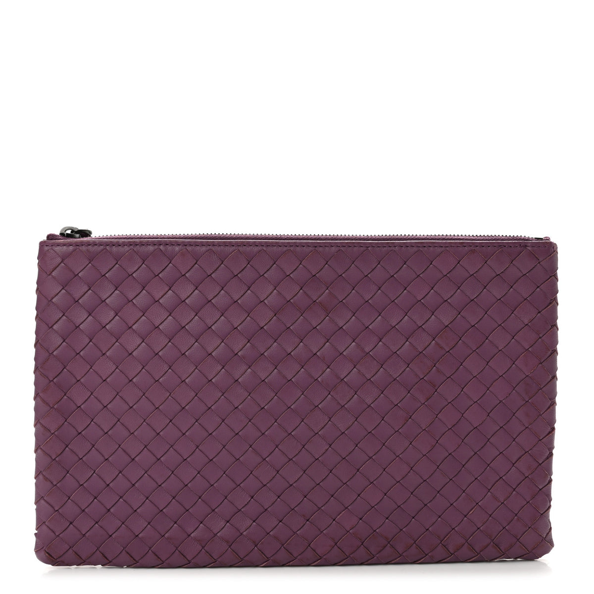 Nappa Intrecciato Flat Zip Pouch Corot