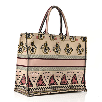 Christian Dior Canvas Embroidered Geometric Book Tote Multicolor 3 of 13
