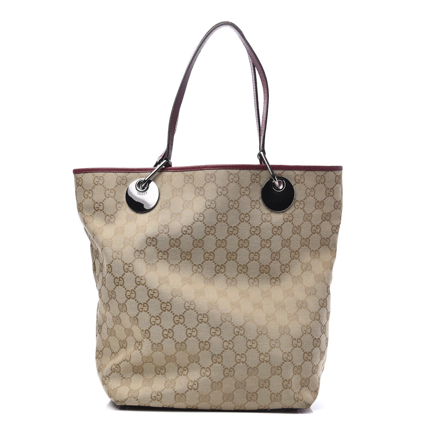 Gucci Monogram Large Eclipse Tote Beige Red 1 of 9