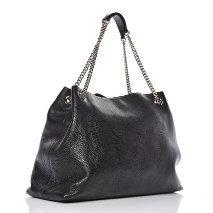 Gucci Pebbled Calfskin Large Soho Chain Shoulder Bag Black 3 of 10