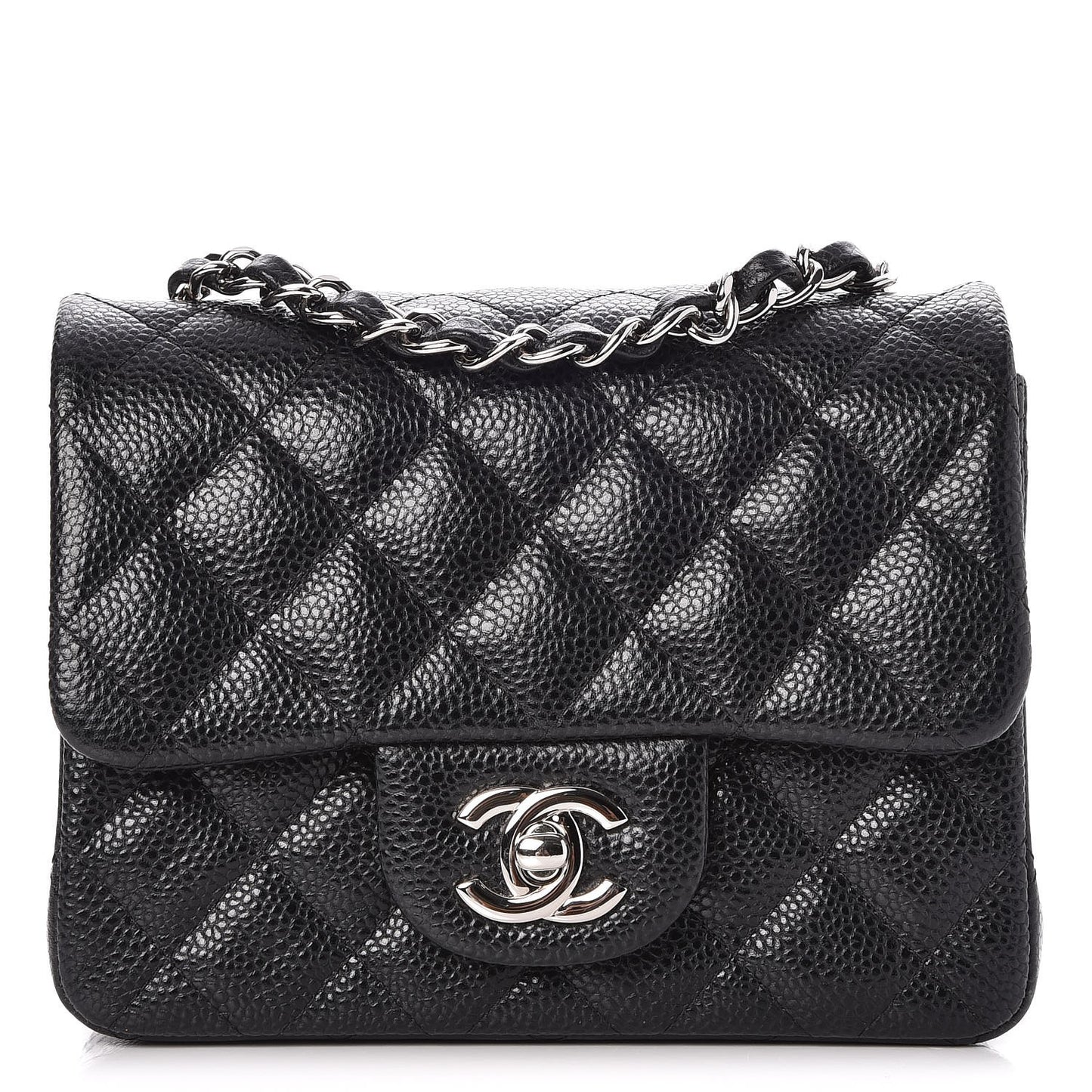 Caviar Quilted Mini Square Flap Black