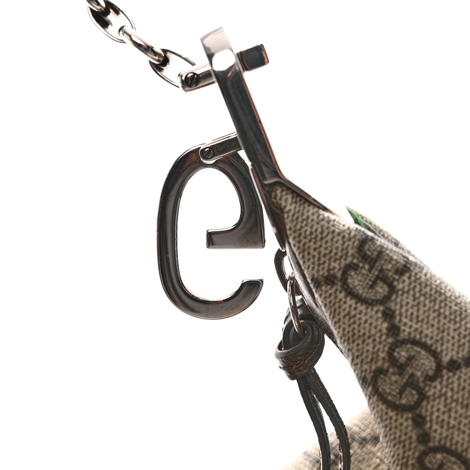 Gucci GG Supreme Monogram Textured Calfskin Web Large Attache Shoulder Bag Beige Ebony New Acero 12 of 12