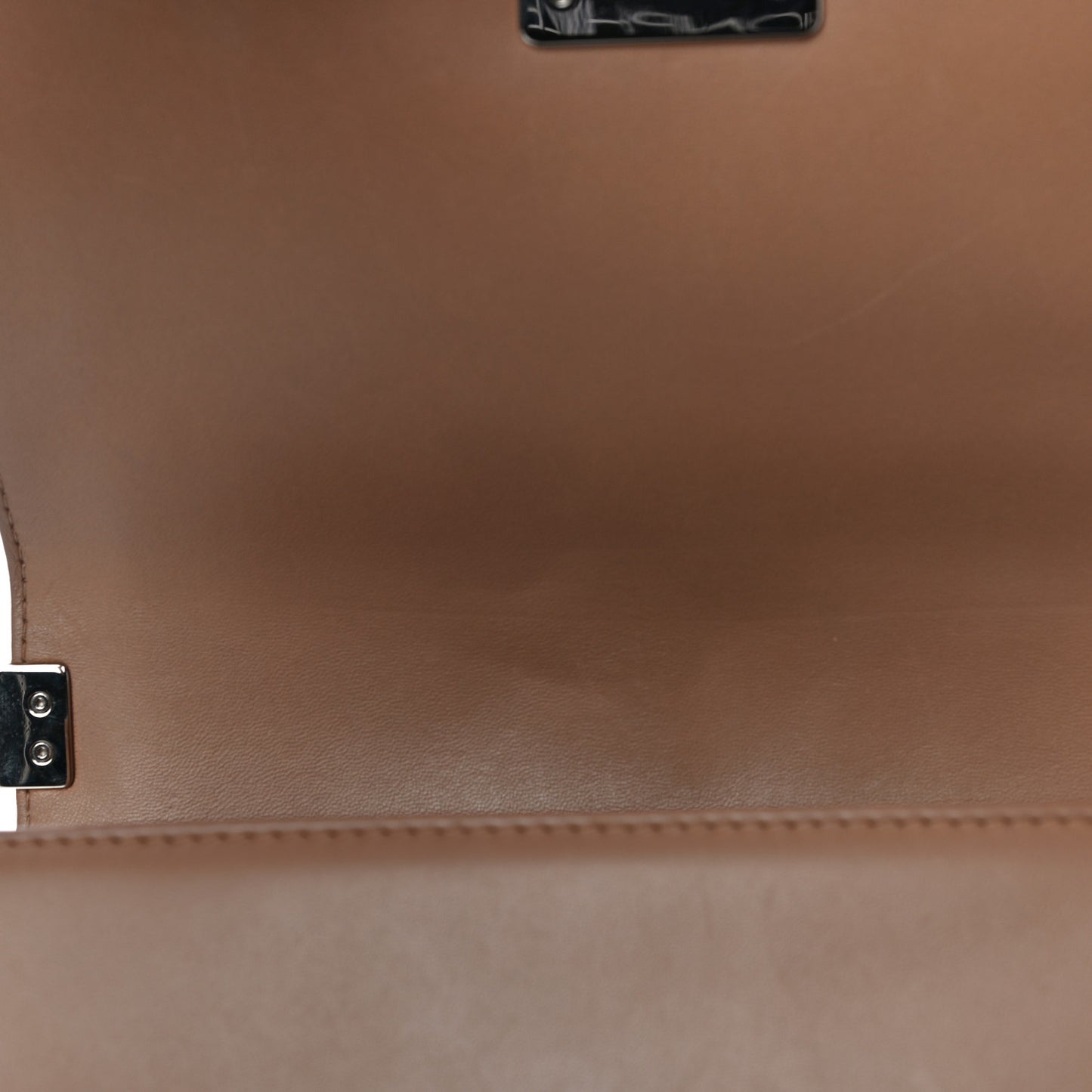 Lambskin Perforated Medium Boy Flap Dark Beige