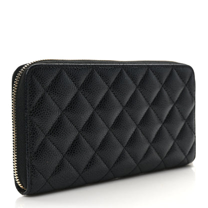 Chanel Caviar Quilted Large Gusset Zip Around Wallet Black 2 of 11