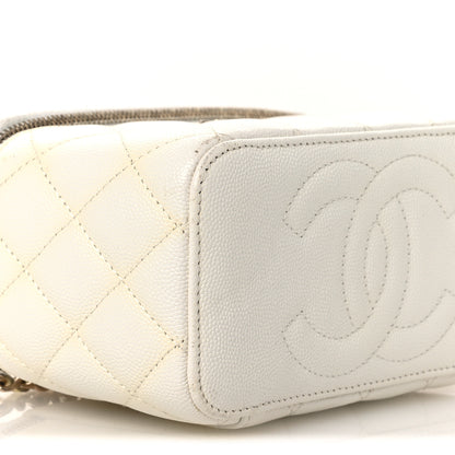 Chanel Caviar Quilted Small Vanity Case With Chain White 9 of 15
