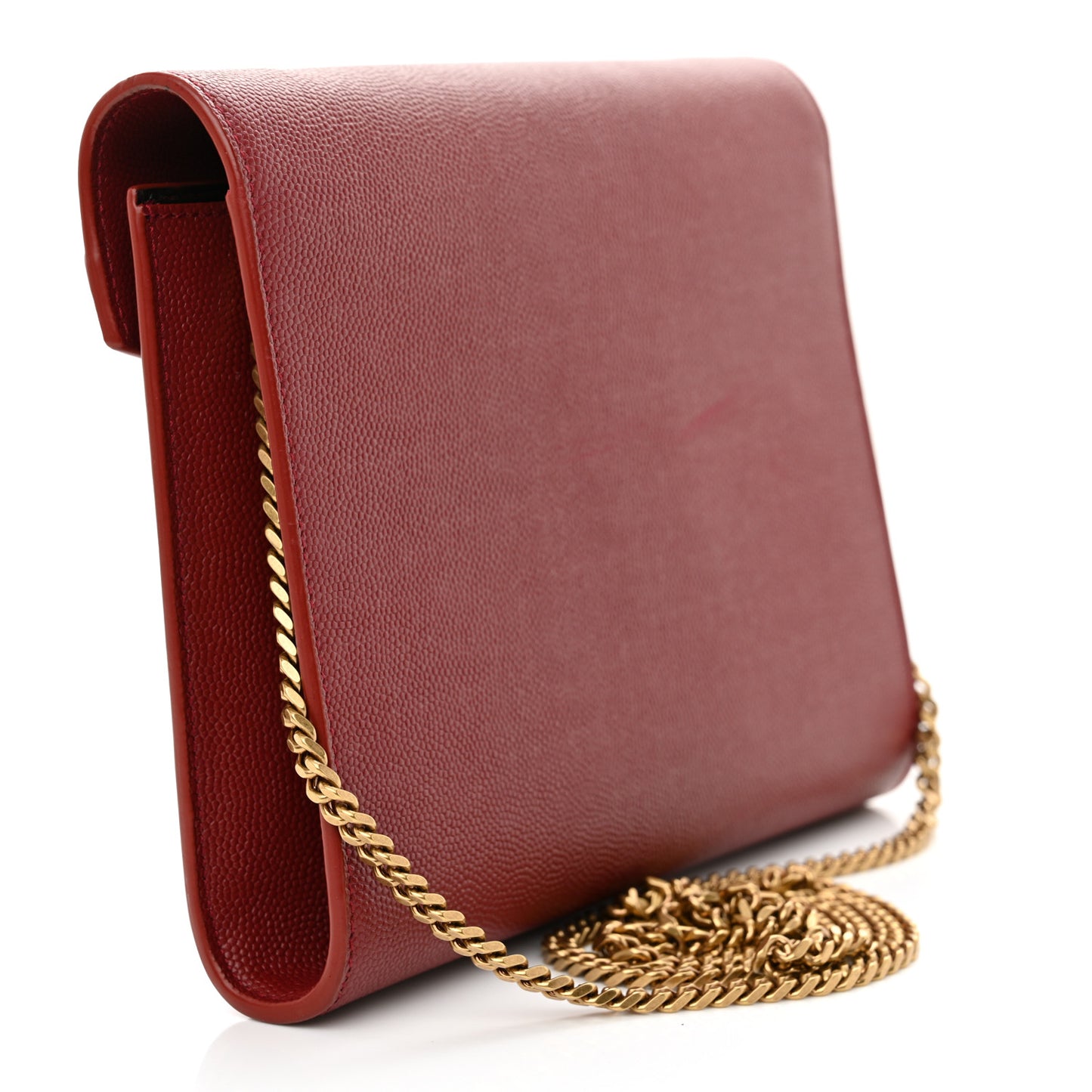 Grain De Poudre Monogram Cassandra Chain Wallet Opyum Red