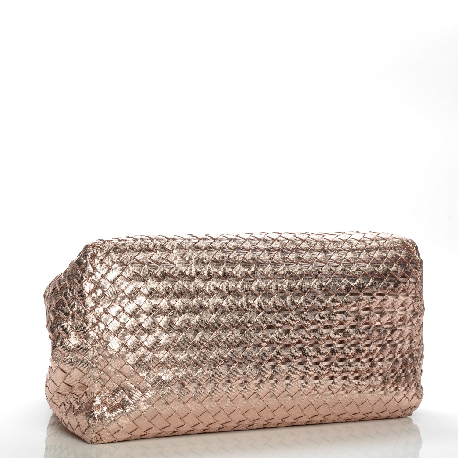 Bottega Veneta Metallic Grosgrain Intrecciato Medium A Shape Seamless Tote Rose Gold 4 of 9