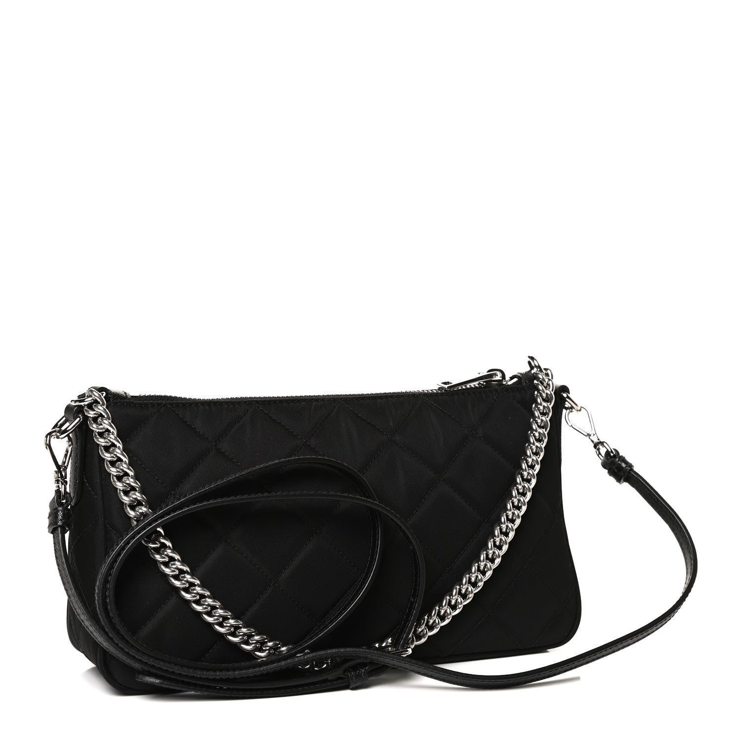 Prada Nylon Tessuto Impuntu Quilted Crossbody Bag Black 3 of 11