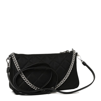 Prada Nylon Tessuto Impuntu Quilted Crossbody Bag Black 3 of 11
