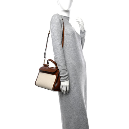 Dolce & Gabbana Calfskin Canvas Medium Sicily 62 Brown Beige 2 of 13