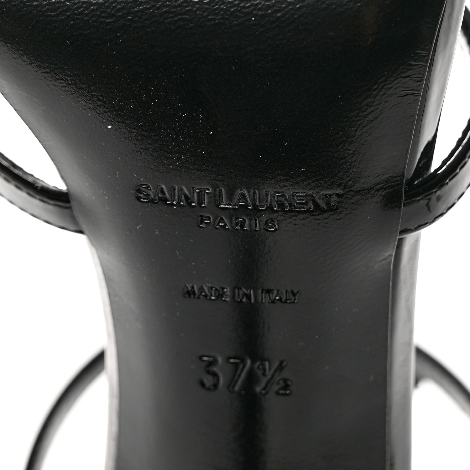 Saint Laurent Patent Cassandra 100 Sandals 37.5 Black 6 of 8