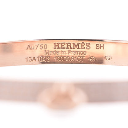 Hermes 18K Rose Gold Diamond PM Collier De Chien Pave Bracelet SH 3 of 4