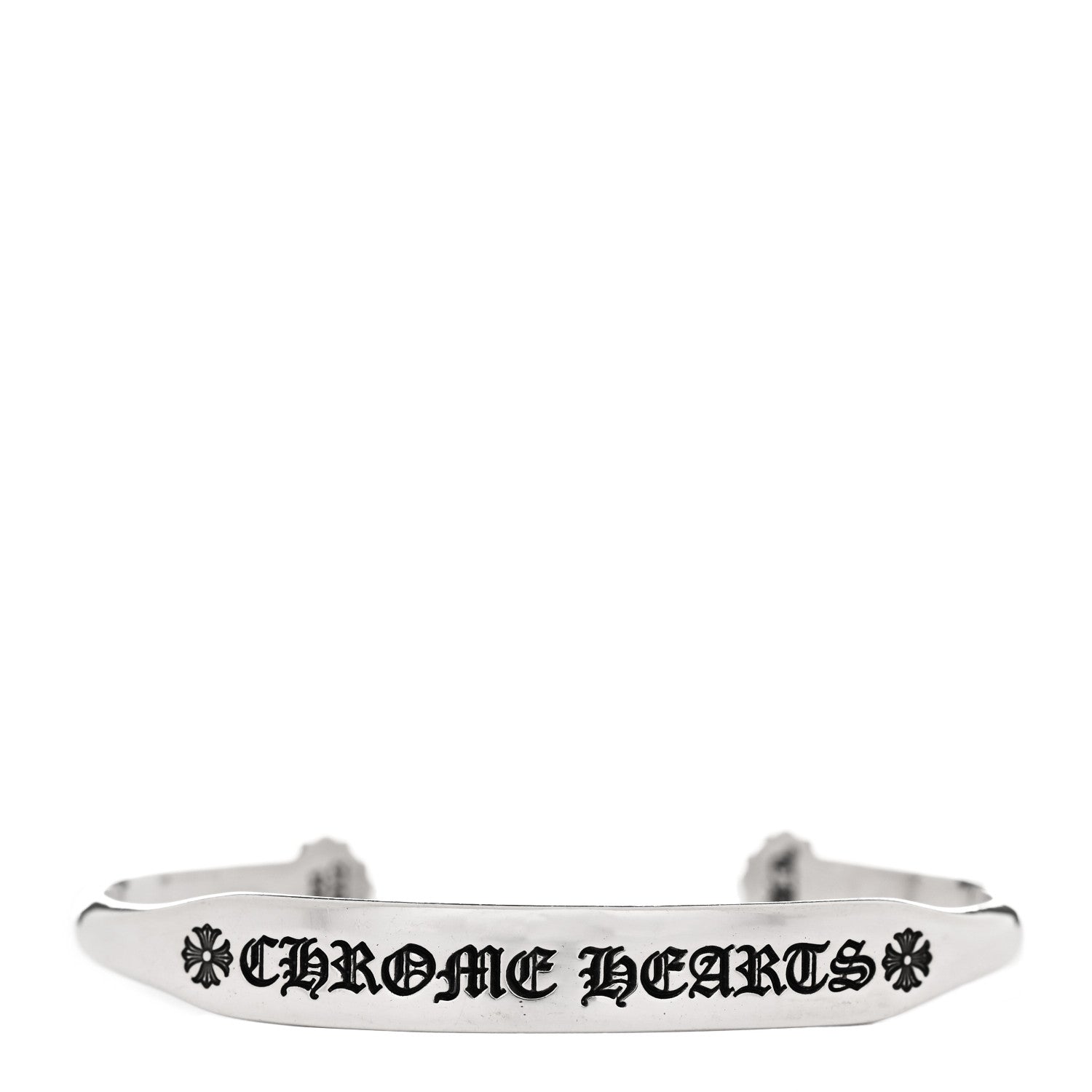 Chrome Hearts Sterling Silver Flat ID Cuff Bracelet 1 of 4