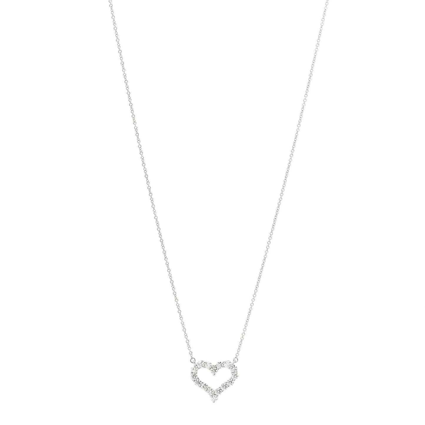 Platinum Diamond Small Heart Pendant Necklace
