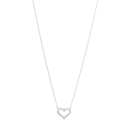 Tiffany Platinum Diamond Small Heart Pendant Necklace 1 of 6