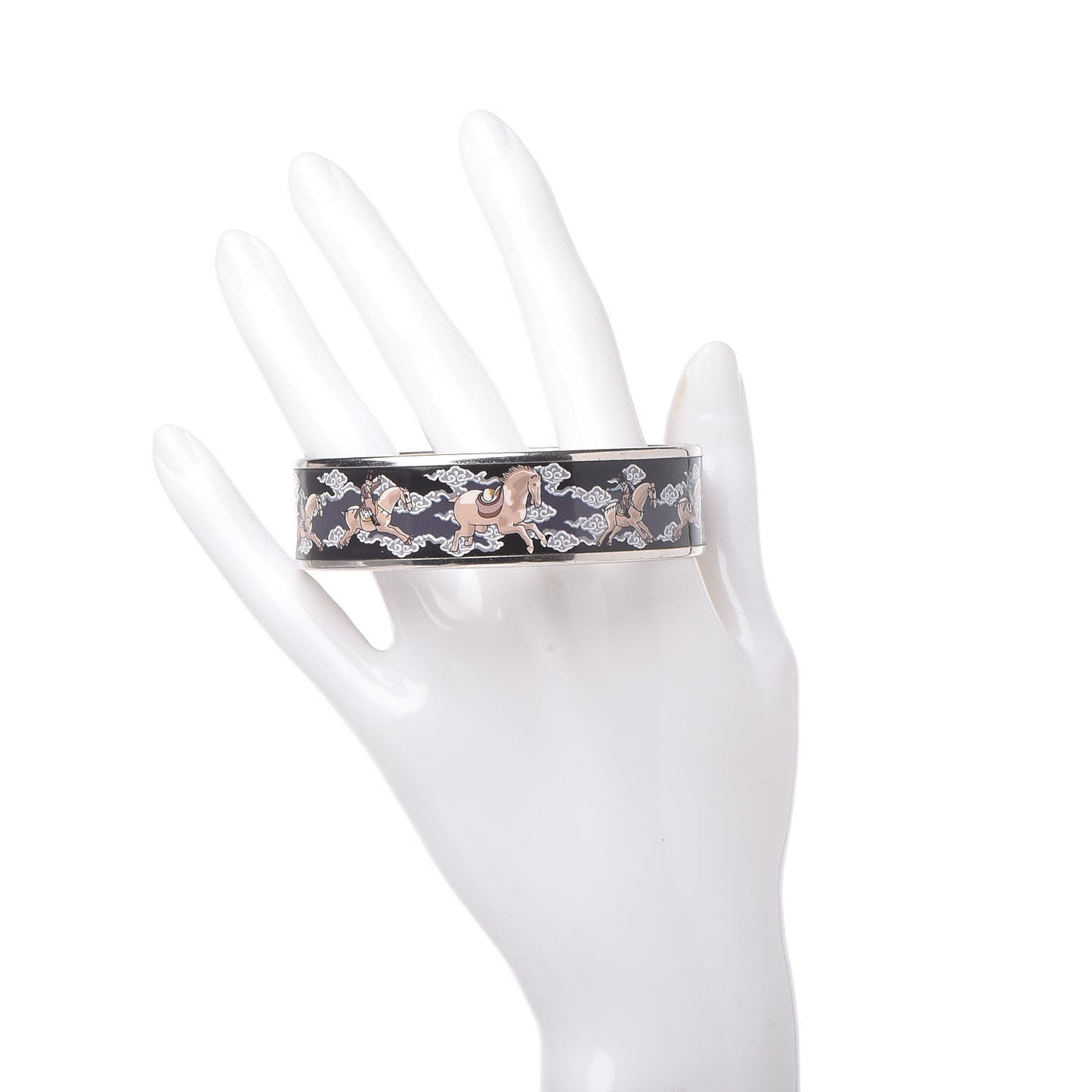 Enamel Printed Wide Galop Volant Bracelet 70