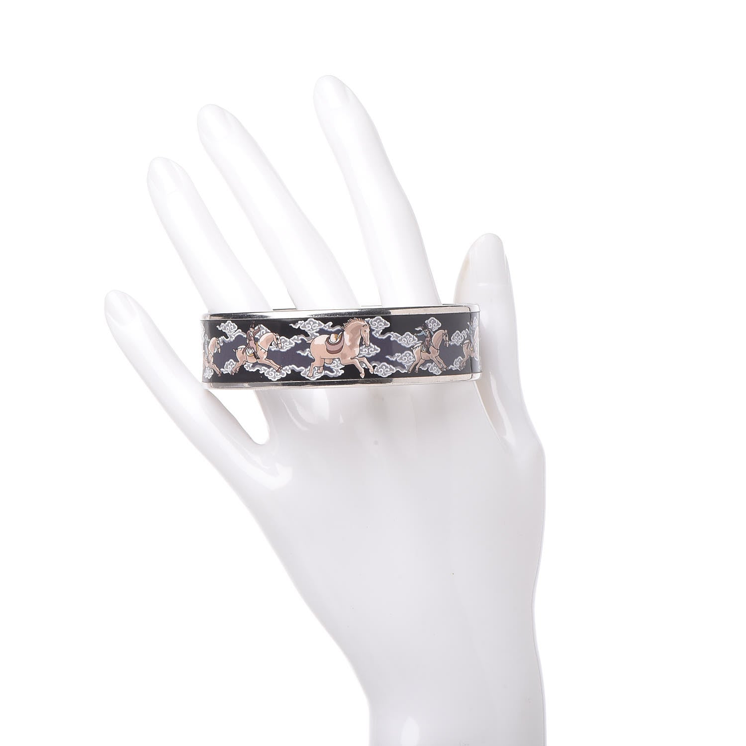 Hermes Enamel Printed Wide Galop Volant Bracelet 70 2 of 7