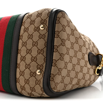 Gucci Monogram Vintage Web Medium Boston Dark Brown 10 of 13
