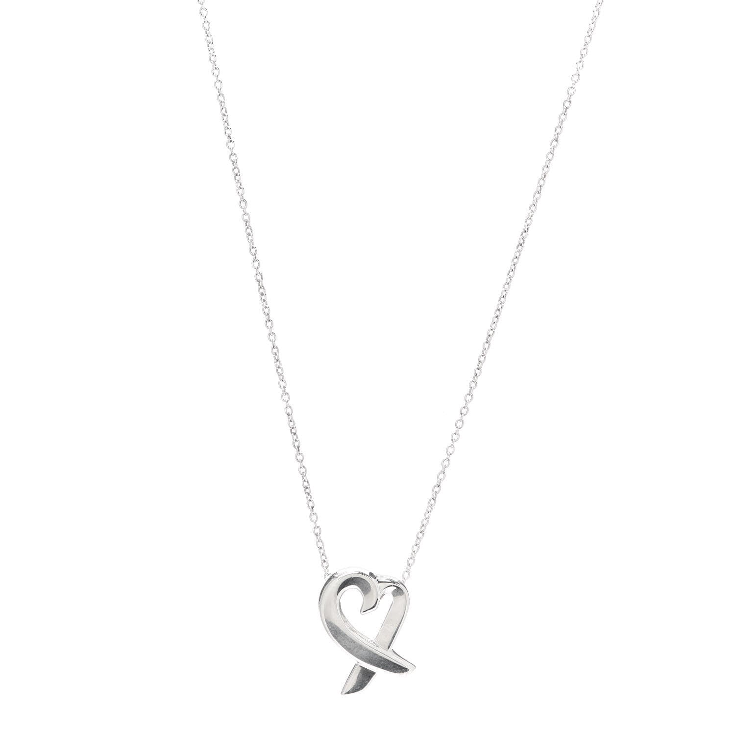 Tiffany Sterling Silver Small Paloma Picasso Loving Heart Pendant Necklace 1 of 5