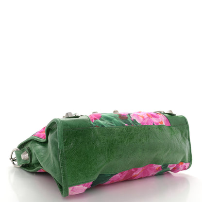 Balenciaga Chevre Satin Giant City Green Floral 4 of 15