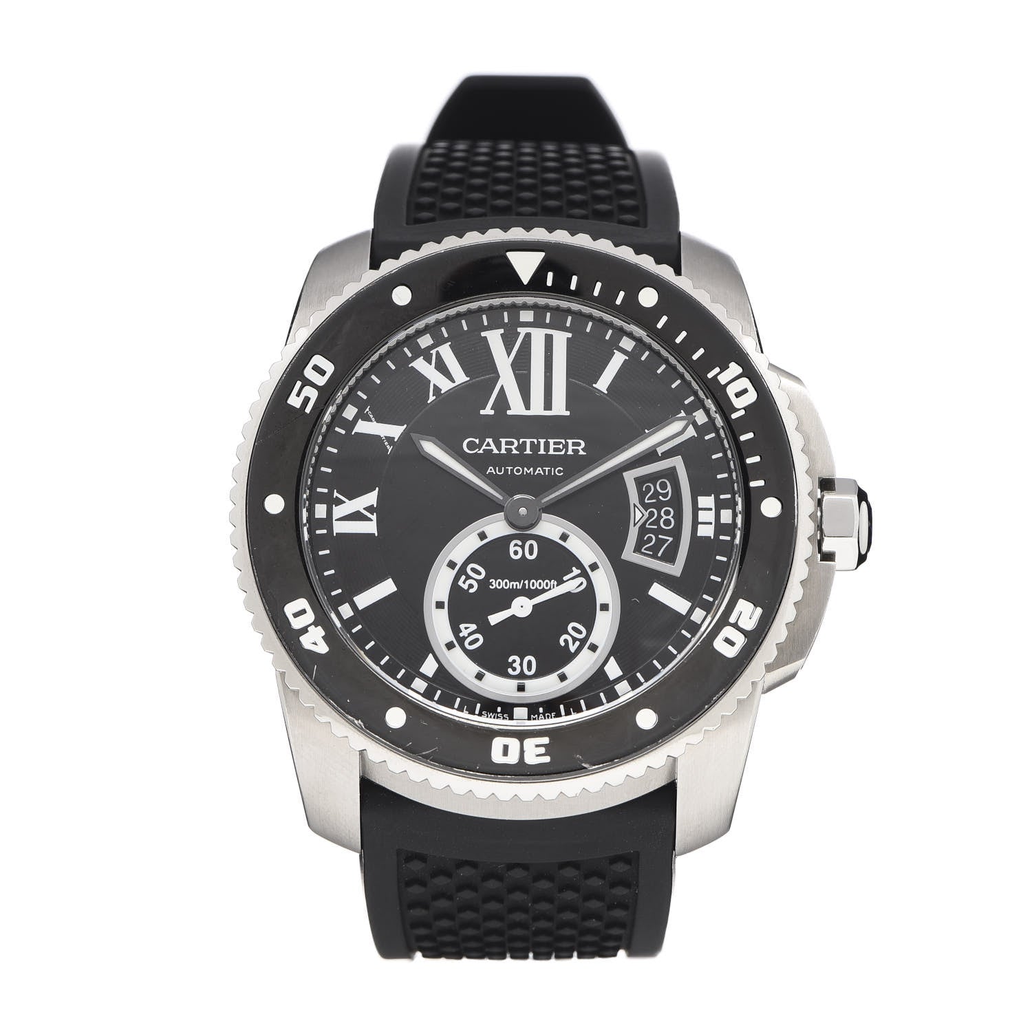 Cartier Stainless Steel Rubber 42mm Calibre de Cartier Diver Automatic Watch Black 1 of 9