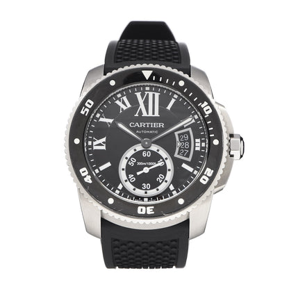 Cartier Stainless Steel Rubber 42mm Calibre de Cartier Diver Automatic Watch Black 1 of 9