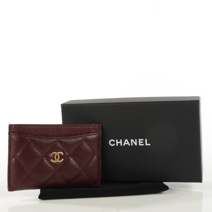 Chanel Caviar Quilted Card Holder Burgundy 5 of 9