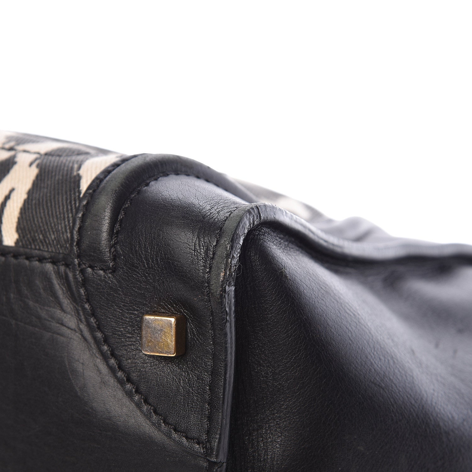 Celine Canvas Smooth Calfskin Leopard Print Mini Luggage Black 11 of 25