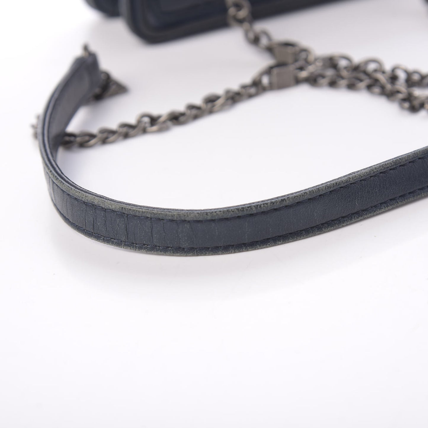 Lambskin Plexiglass Boy Brick Flap Blue