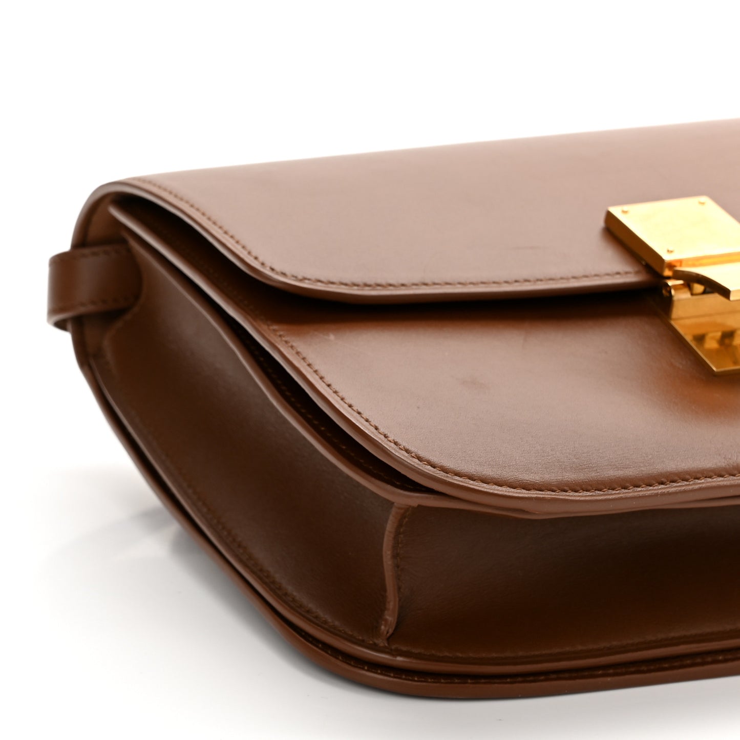 Box Calfskin Medium Classic Box Flap Bag Camel