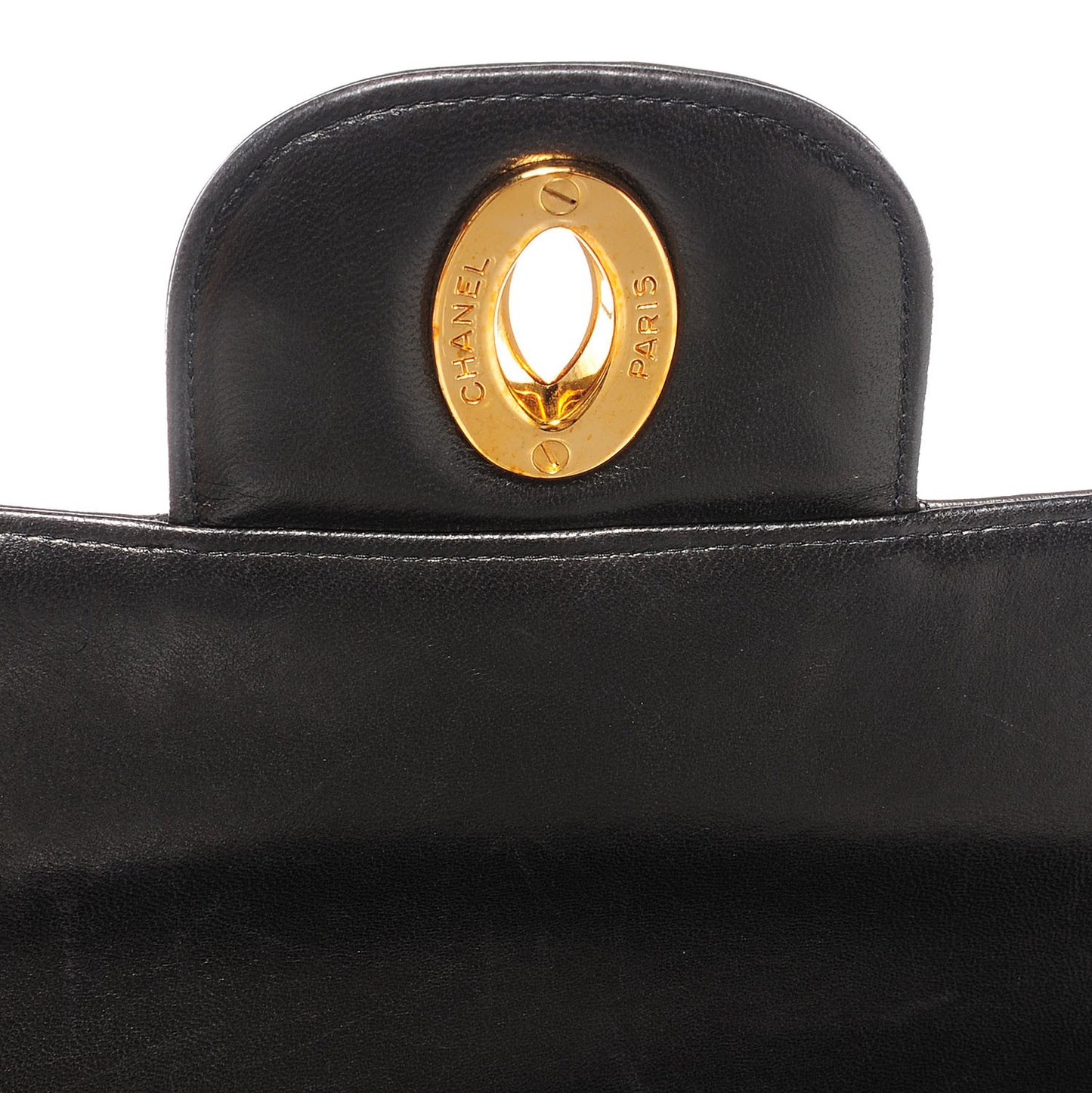 Lambskin Quilted Jumbo Flap Black