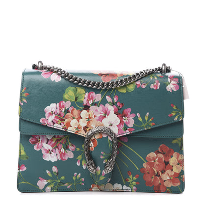 Gucci Calfskin Blooms Print Medium Dionysus Shoulder Bag Bright Emerald Multicolor 1 of 11