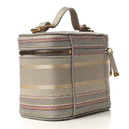 Christian Dior Canvas Embroidered Stripes Diortravel Vanity Case Multicolor 3 of 10