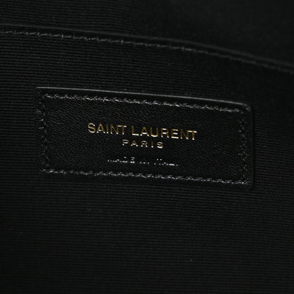 Saint Laurent Calfskin Matelasse Chevron Monogram Document Holder Black 6 of 7