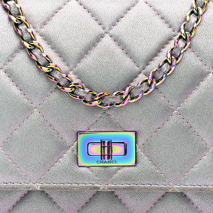 Chanel Iridescent Lambskin Quilted Reissue Wallet On Chain WOC Light Purple 8 of 10