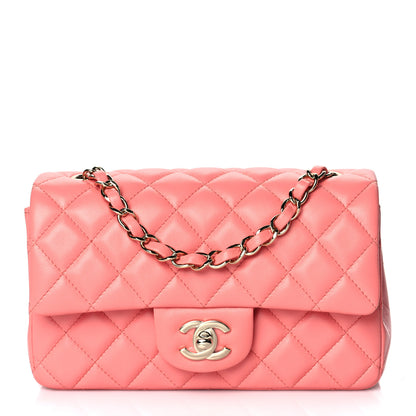 Chanel Lambskin Quilted Mini Rectangular Flap Pink 1 of 11