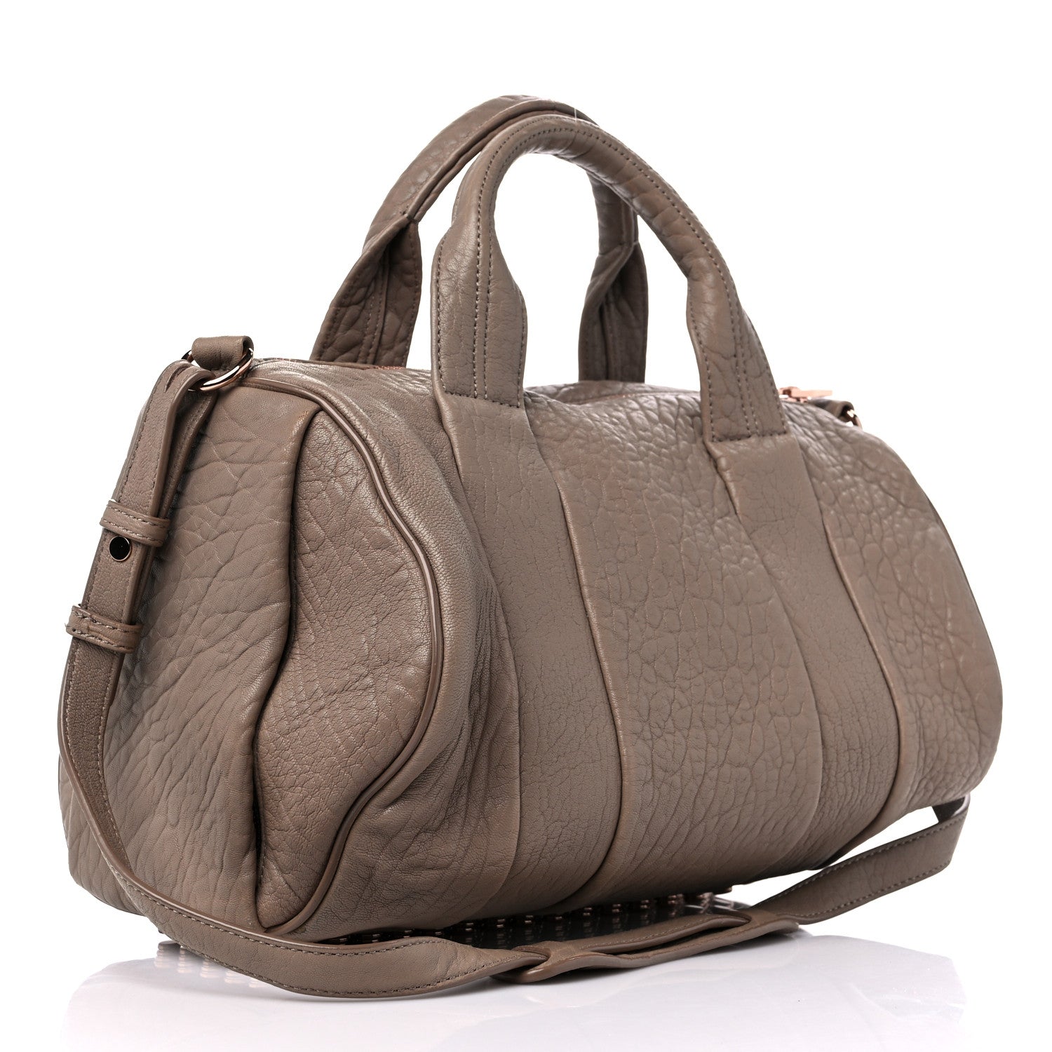 Alexander Wang Pebbled Lambskin Rocco Latte Rose Gold Hardware 3 of 8